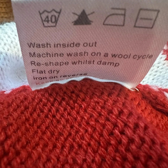 Christmas/Holiday Sweater by Daisy’s Boutique crew neck red with reindeer Size L - Picture 7 of 8